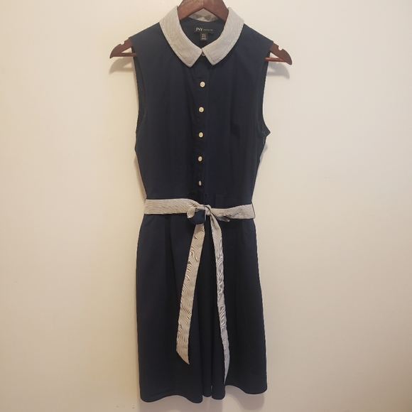 Jones New York Sport Sleeveless Shirt Dress with Pockets and Belt - Picture 1 of 5